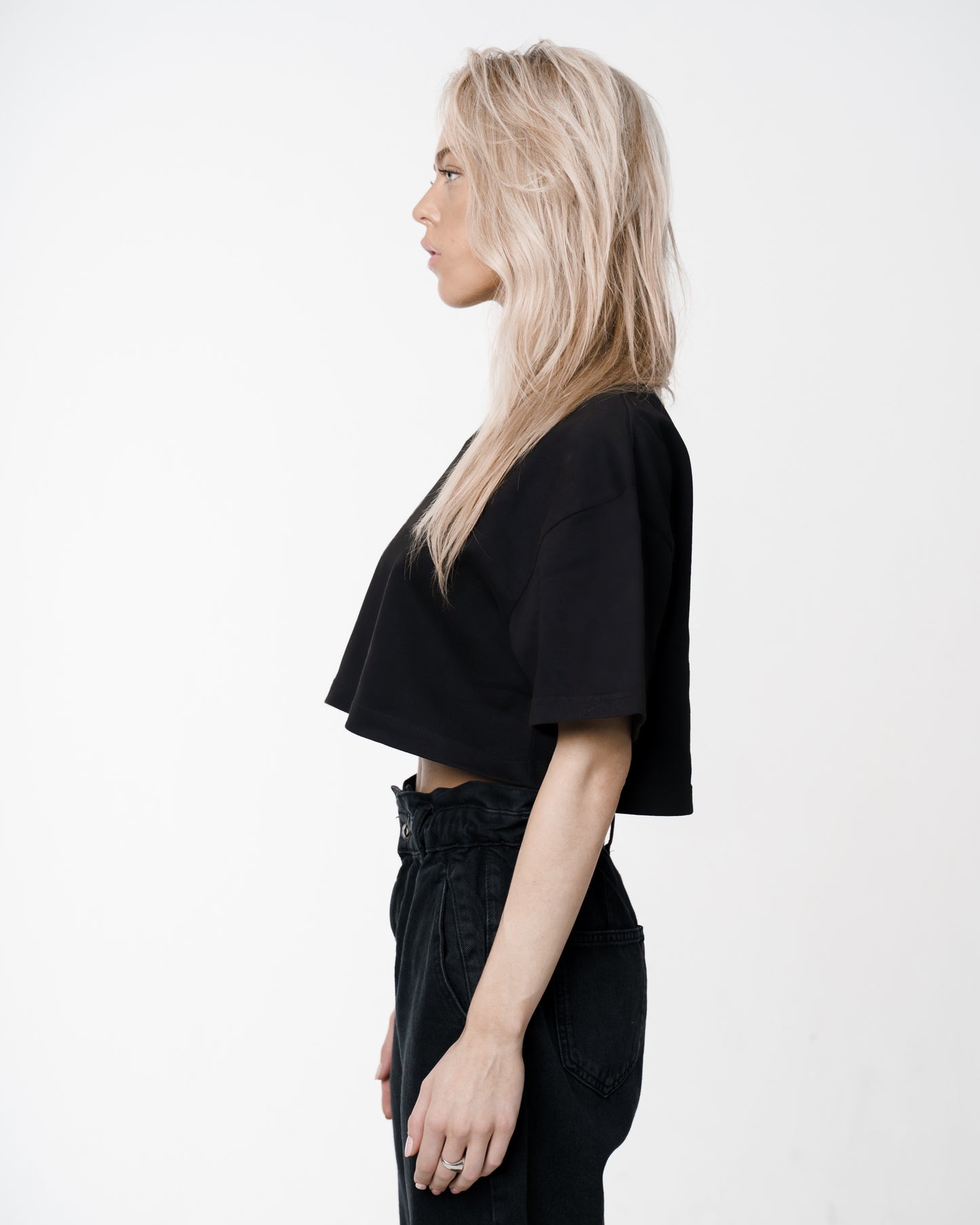 Oversized M Embroidery Vintage Black Top