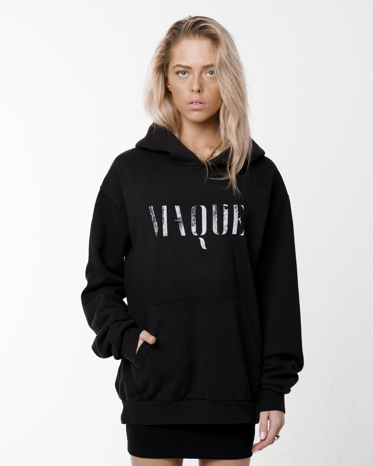 Oversized MAQUE Vintage Black Hoodie