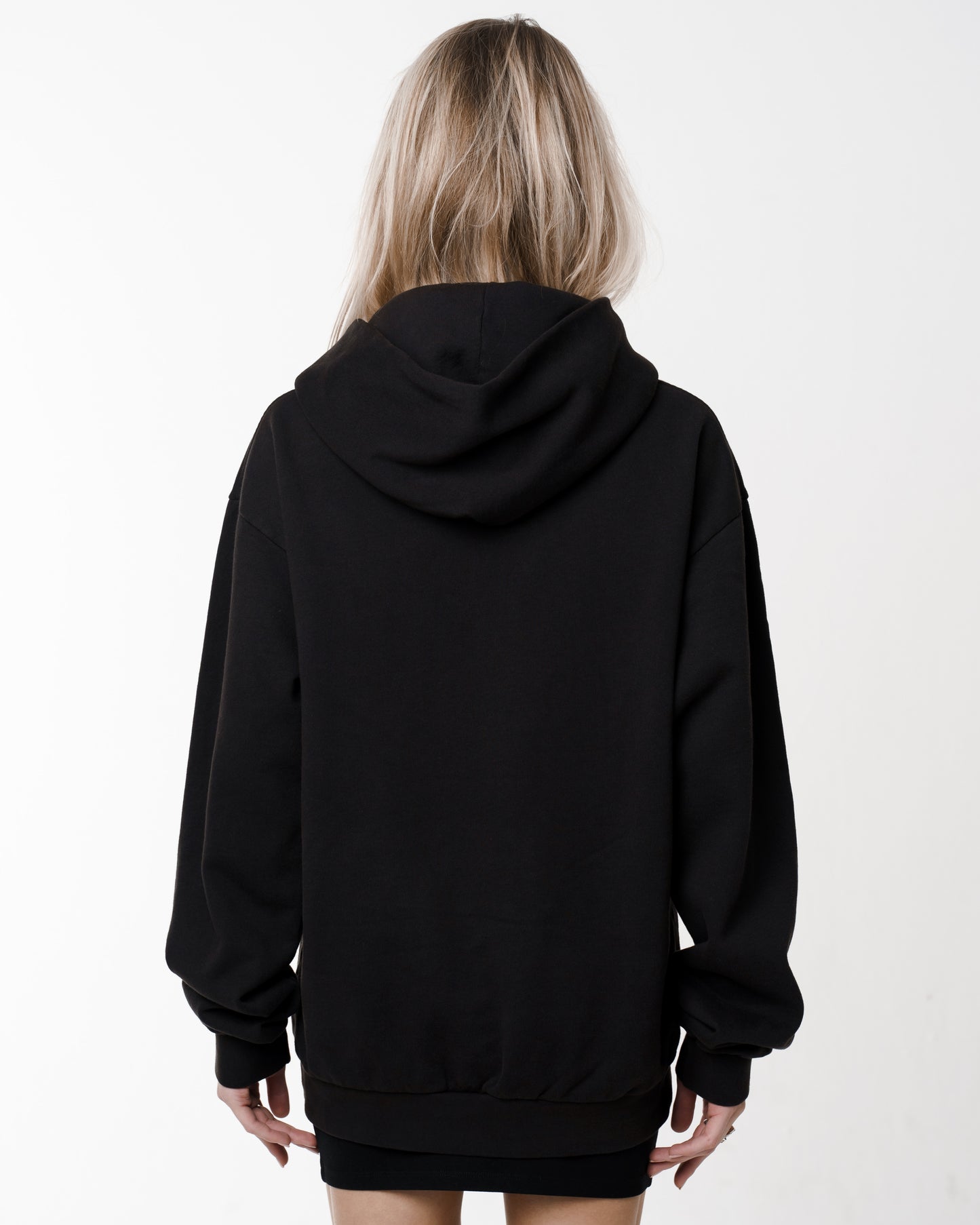 Oversized M Embroidery Vintage Black Hoodie