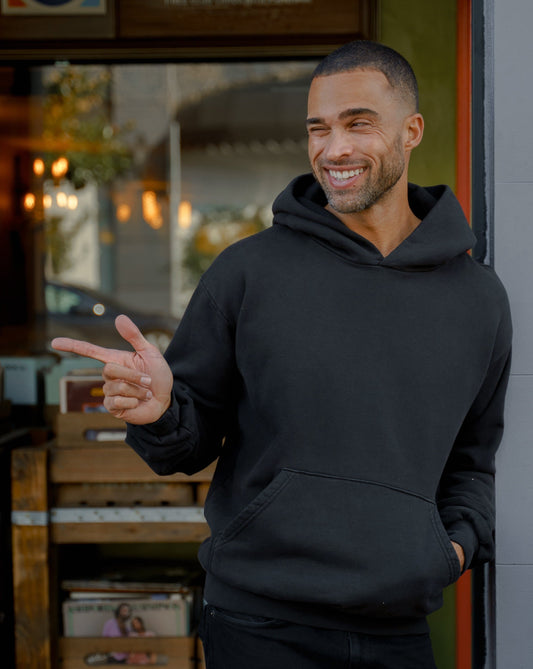 Oversized Vintage Black Hoodie